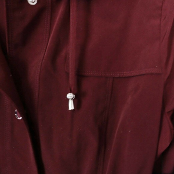 NWT London Fog Women Wine Detach Hood Trench Coat - Picture 7 of 9